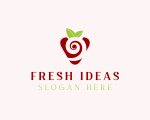 Fresh Strawberry Spiral logo design