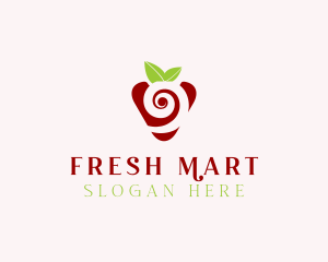 Fresh Strawberry Spiral logo design