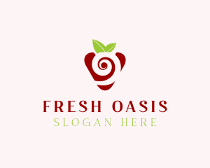 Fresh Strawberry Spiral logo design