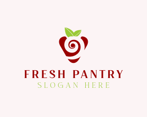 Fresh Strawberry Spiral logo design