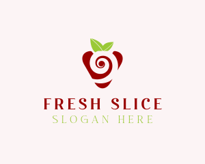 Fresh Strawberry Spiral logo design