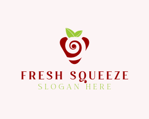 Fresh Strawberry Spiral logo design