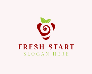 Fresh Strawberry Spiral logo design