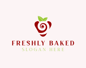 Fresh Strawberry Spiral logo design