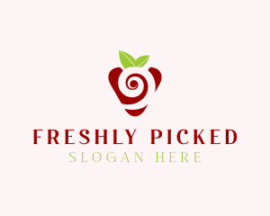 Fresh Strawberry Spiral logo design