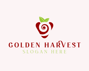 Fresh Strawberry Spiral logo design