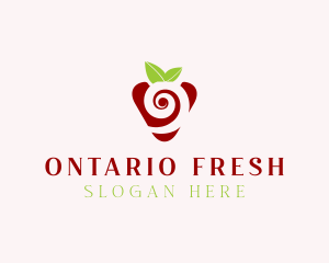 Fresh Strawberry Spiral logo design