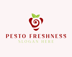 Fresh Strawberry Spiral logo design