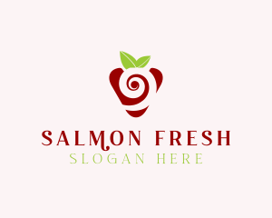 Fresh Strawberry Spiral logo design