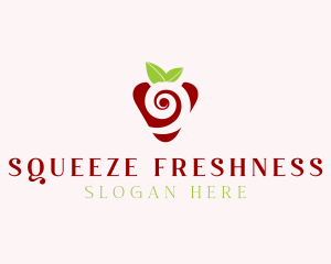 Fresh Strawberry Spiral logo design