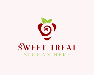 Fresh Strawberry Spiral logo design