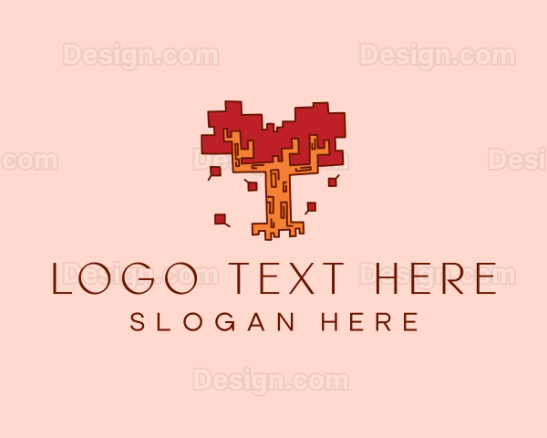 Geometric Autumn Tree Logo