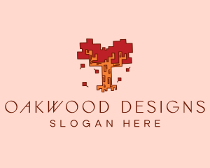 Geometric Autumn Tree  logo design