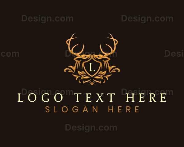 Deer Floral Shield Logo