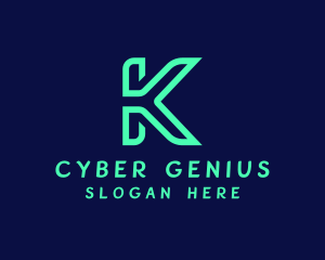 Green Tech Letter K logo