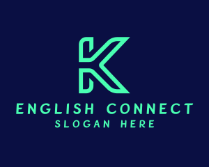 Green Tech Letter K logo design