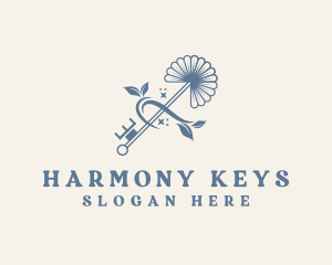 Floral Garden Key logo design