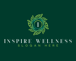 Leaf Wreath Wellness logo design