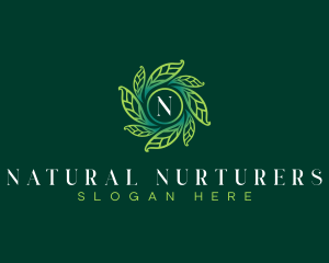 Leaf Wreath Wellness logo design