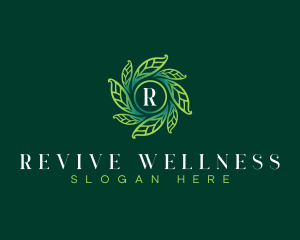 Leaf Wreath Wellness logo design