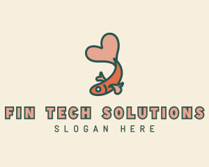 Valentine Goldfish Fin logo design