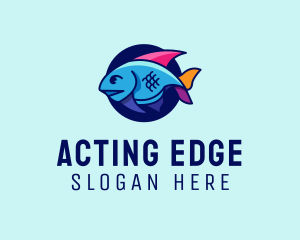 Colorful Marine Fish  logo design