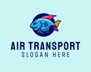 Colorful Marine Fish  logo design