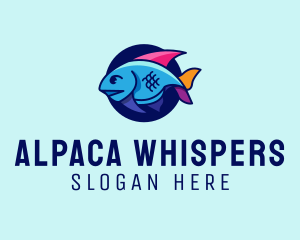 Colorful Marine Fish  logo design