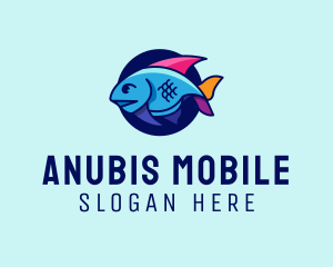 Colorful Marine Fish  logo design