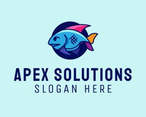 Colorful Marine Fish  logo design