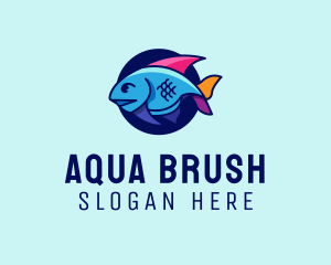 Colorful Marine Fish  logo design