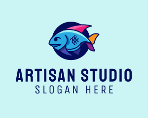 Colorful Marine Fish  logo design