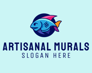 Colorful Marine Fish  logo design