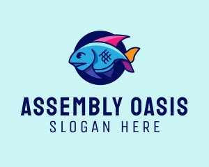 Colorful Marine Fish  logo design