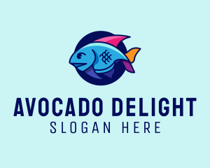 Colorful Marine Fish  logo design