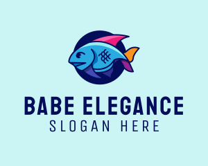 Colorful Marine Fish  logo design