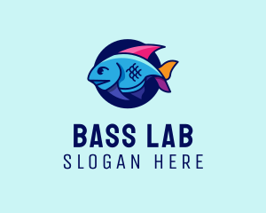 Colorful Marine Fish  logo design