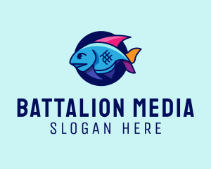 Colorful Marine Fish  logo design