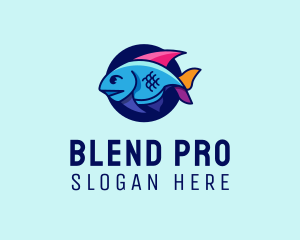 Colorful Marine Fish  logo design