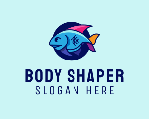 Colorful Marine Fish  logo design