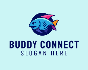 Colorful Marine Fish  logo design