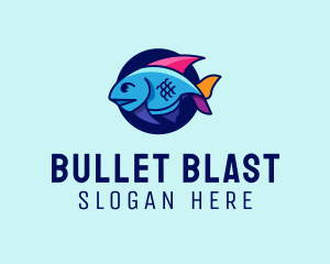 Colorful Marine Fish  logo design