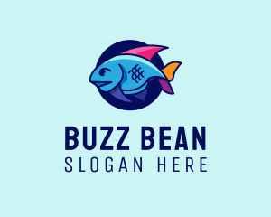 Colorful Marine Fish  logo design