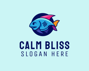 Colorful Marine Fish  logo design