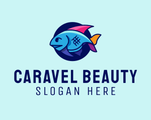 Colorful Marine Fish  logo design