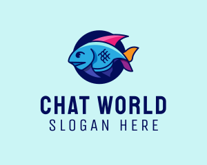 Colorful Marine Fish  logo design