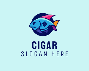 Colorful Marine Fish  logo design