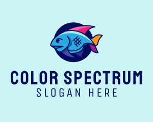 Colorful Marine Fish  logo design