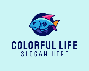 Colorful Marine Fish  logo design