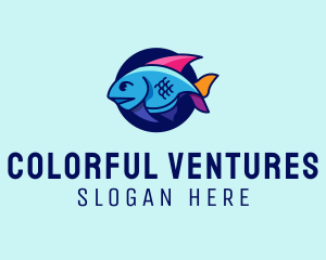 Colorful Marine Fish  logo design